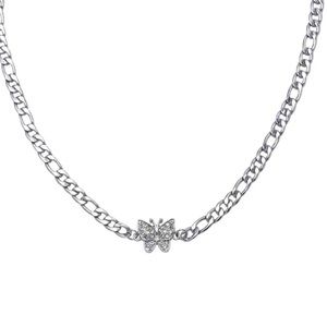 Silver Rhinestone Butterfly Choker